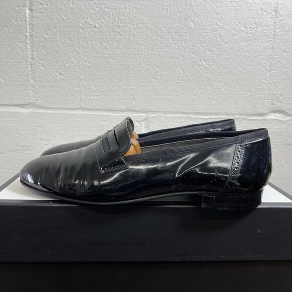 Cesare Bertelli Black Leather Loafer Slip On Dress Shoes Mens 10.5 Made In Italy main image 8